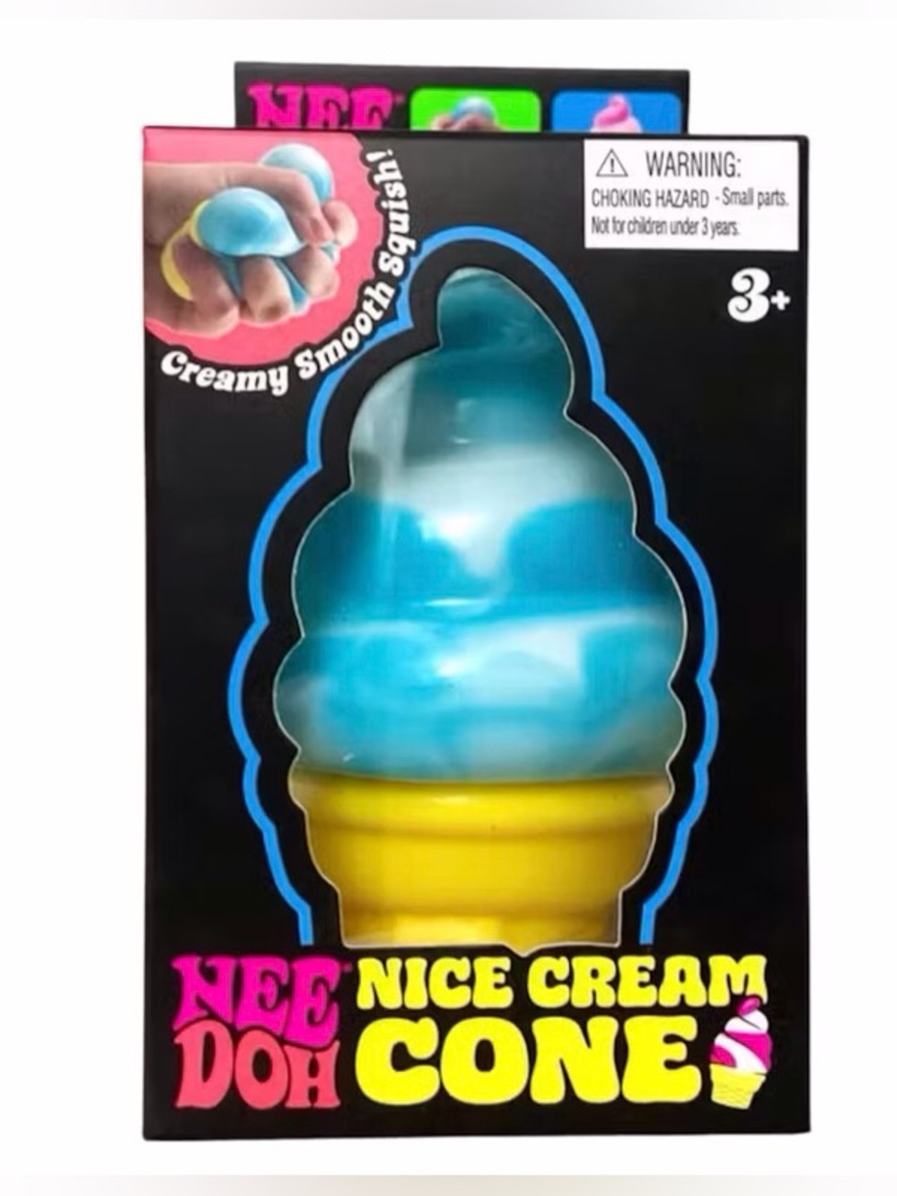 NeeDoh Nice Cream Blue & Yellow Ice Cream Cone Squishy Toy